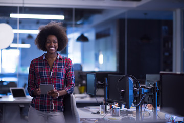 portrait of a young successful African-American woman in modern