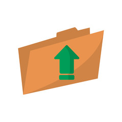 Upload arrow and file icon. Digital web application and technology theme. Isolated design. Vector illustration