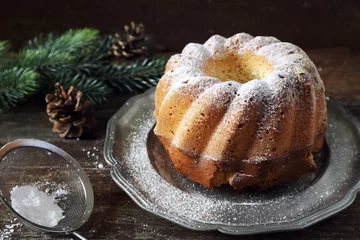 Fotobehang New Year dessert: homemad Kouglof © photosimysia