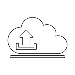 Upload arrow and cloud computing icon. Digital web application and technology theme. Isolated design. Vector illustration