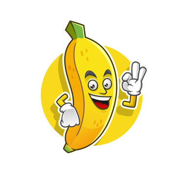 Delicious banana mascot. Vector banana character