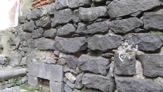 Old steps in stone, Bracciano, Lazio, Italy.