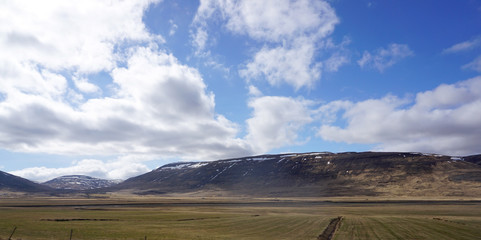 Beautiful Meadow landscape on the road