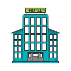 Hotel icon. travel trip vacation and tourism theme. Isolated design. Vector illustration