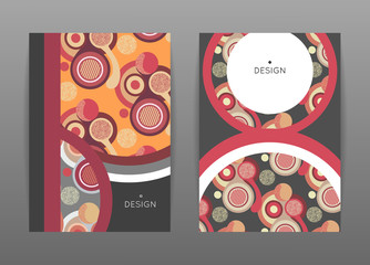 Cover design.Templates with colorful round shapes.Abstract pattern.Flat circles.Creative background.It can be used for cover book,brochure,artbook,sketchbook.Size A4.Vector illustration,eps10