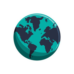 Planet icon. Earth world globe and continent theme. Isolated design. Vector illustration