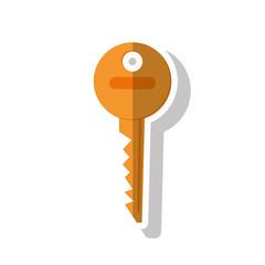 Key icon. security system warning and protection theme. Isolated design. Vector illustration