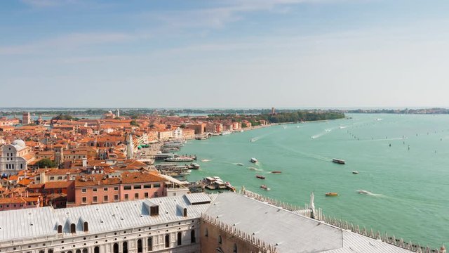 italy day venice most famous campanile view point city bay panorama 4k time lapse
