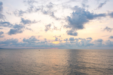 colorful dramatic sky with cloud at sunset