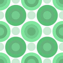Fototapeta premium Green circles. Nice simple seamless pattern, made with green hue.