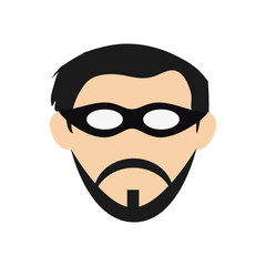 Hacker cartoon icon. security system warning and protection theme. Isolated design. Vector illustration