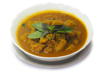 Pumpkin curry, Thai traditional food, Gang fuk tong.