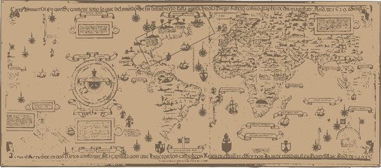 Early world map / Diogo Ribeiro [vector]