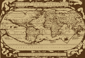 Fototapeta na wymiar Early world map / Abraham Ortelius(1570) [vector]