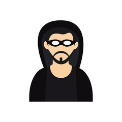 Hacker cartoon icon. security system warning and protection theme. Isolated design. Vector illustration