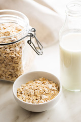 Dry rolled oatmeal.