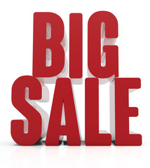 3d rendering of red big sale