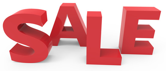 3d rendering of red sale