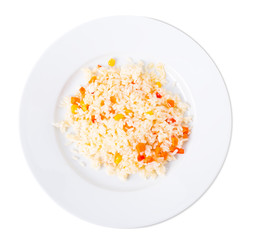 Delicious rice with vegetables.