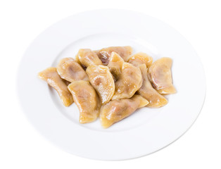 Ukrainian dumplings vareniki with cherries.