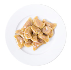 Ukrainian dumplings vareniki with cherries.