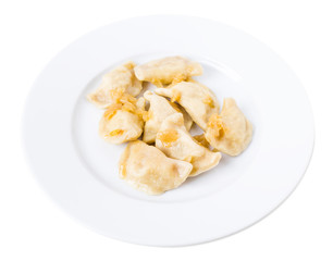 Ukrainian dumplings vareniki with mashed potatoes.