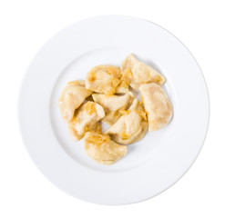 Ukrainian dumplings vareniki with mashed potatoes.