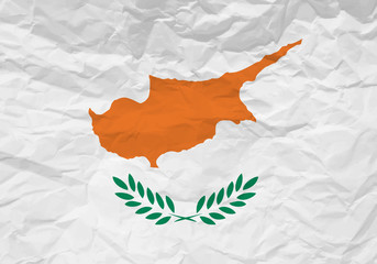 Cyprus flag crumpled paper