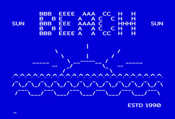 Obraz premium Beach dos symbols. Typographic apparel print in old computer style