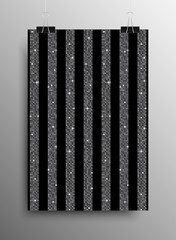 Vertical Poster Parallel Silver Sequins Lines.