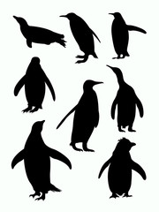 Naklejka premium Penguins silhouette. Good use for symbol, logo, web icon, mascot, sign, or any design you want. 