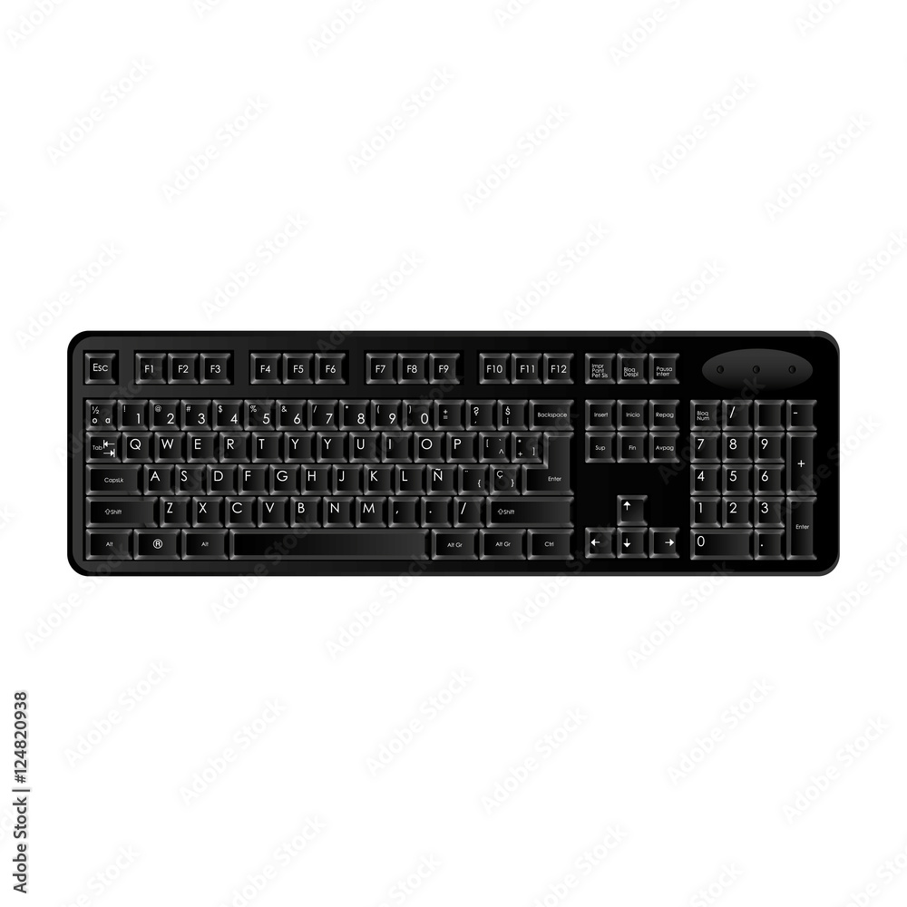 Wall mural computer keyboard icon image vector illustration design