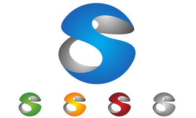 letter s, global, 3d logo design