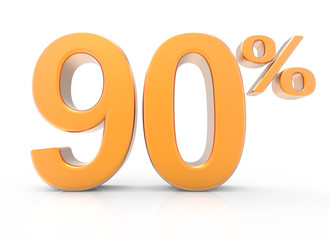 3d rendering of a 90% symbol
