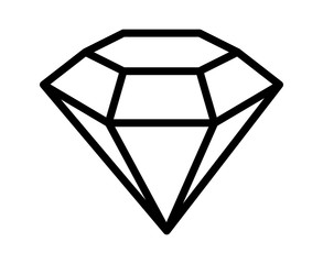 Fototapeta premium Diamond gemstone, jewel or gem line art icon for apps and websites