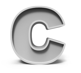 3d concrete letter C
