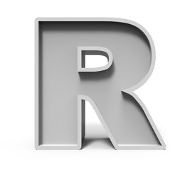 3d concrete letter R