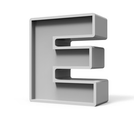 3d concrete letter E
