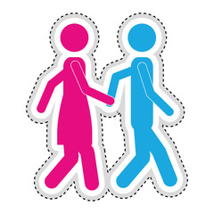 man woman romantic couple icon image vector illustration design 