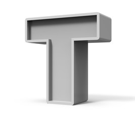 3d concrete letter T