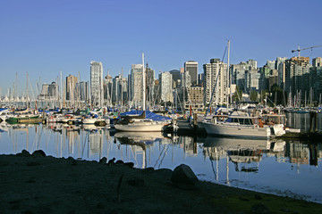 vancouver cityscape reflection