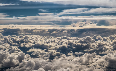 flying over the spanish pyrenees mountains with Clouds 