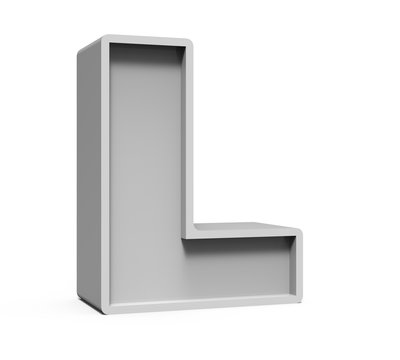 3d concrete letter L