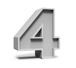 3d concrete number 4