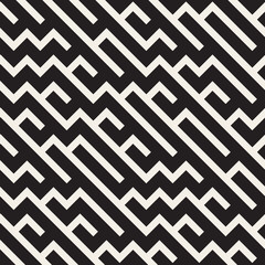 Vector Seamless Black And White Irregular Diagonal Lines Pattern