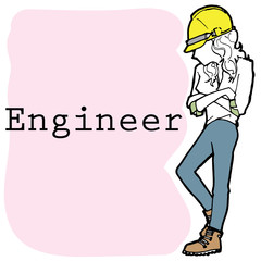 Lady engineer cartoon character