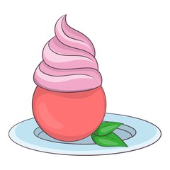 Mint ice cream icon. Cartoon illustration of ice cream vector icon for web design