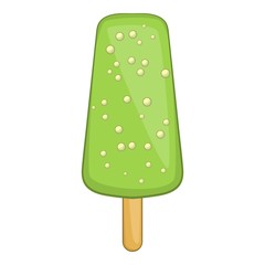 Green ice cream icon. Cartoon illustration of ice cream vector icon for web design