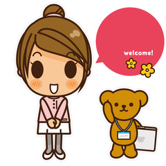 オンナノコ オフィスカジュアル(ピンク) ご挨拶