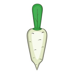Daikon vegetable icon. Cartoon illustration of daikon vector icon for web design